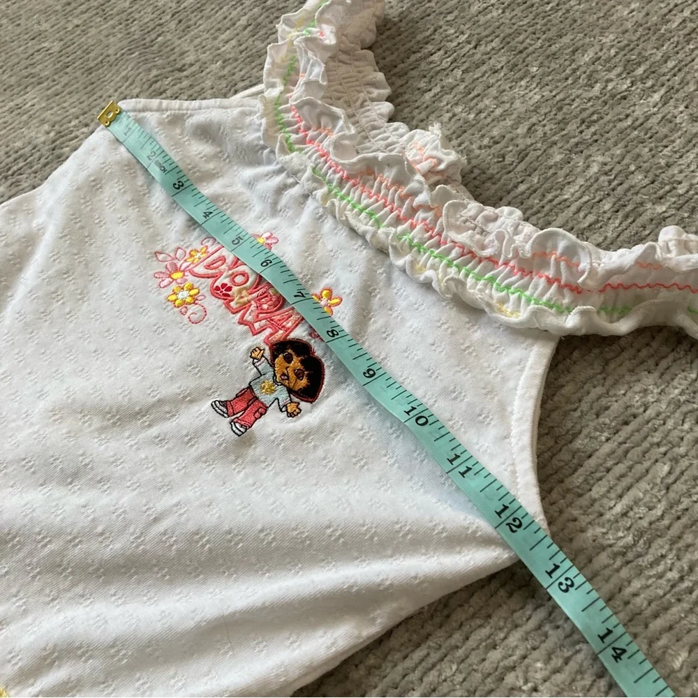 Vintage Dora The Explorer Ruffle Sundress Girls Size 6 Y2K Nick Jr. - Picture 8 of 9